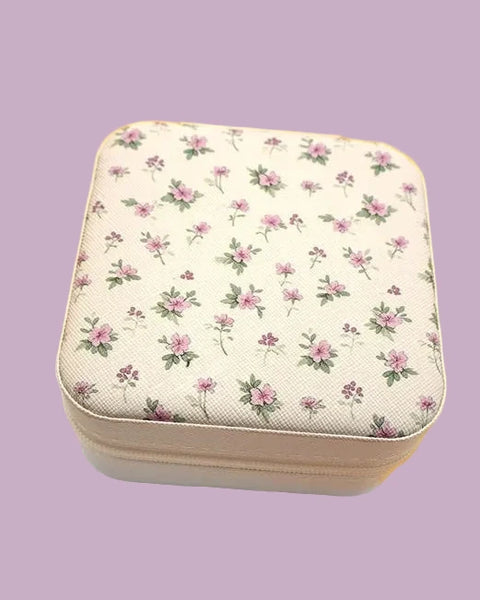 Let's Go Somewhere Jewelry Travel Case- Pink Floral
