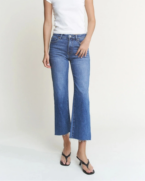 Mica High Rise Wide Leg Jeans- Medium Wash