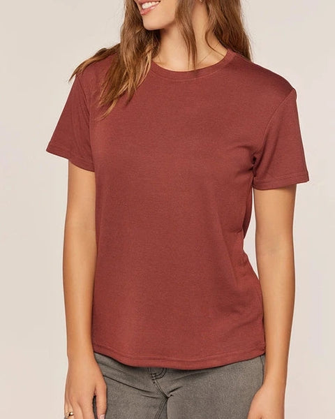 Stevie Crew Neck T-Shirt- Dark Rust