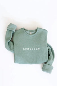Homebody Graphic Sweatshirt- Sage