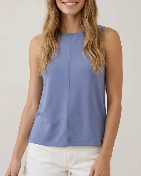 Brea Soft Modal Sleeveless Top- Blue