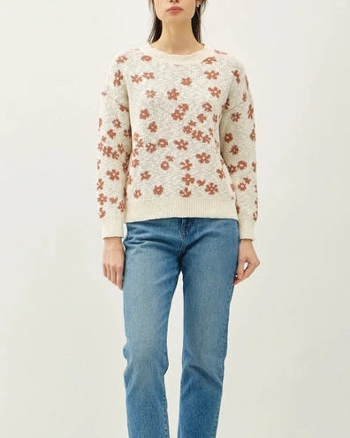 Darcy Floral Sweater- Natural