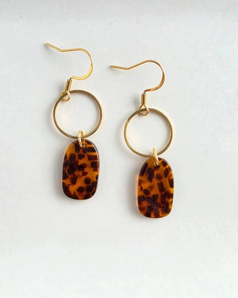Emma Earrings- Amber Dot