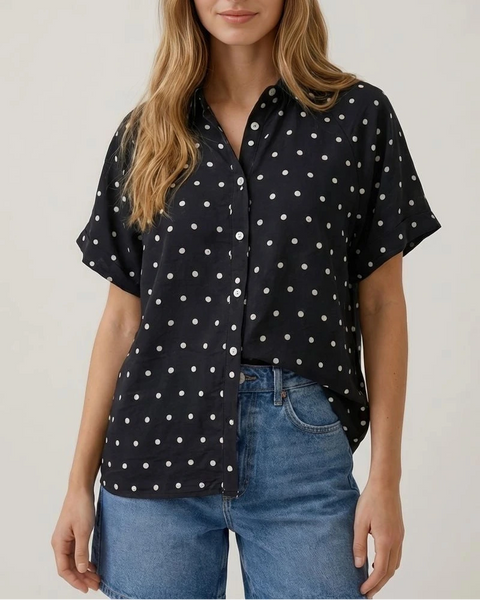 Polka Dot Top-Black