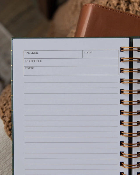 Sermon Notes Journal | Green Plaid- The Daily Grace Co