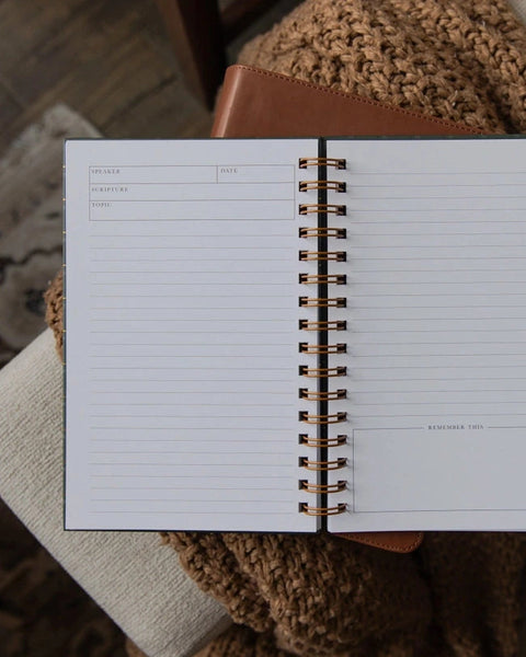 Sermon Notes Journal | Green Plaid- The Daily Grace Co