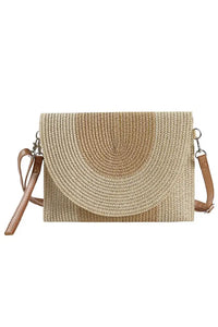Sunset Shores Two Tone Crossbody Bag- Taupe