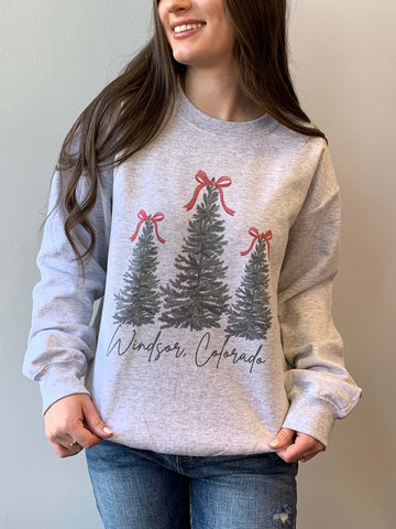 Windsor Christmas Graphic Sweatshirt- Heather Grey