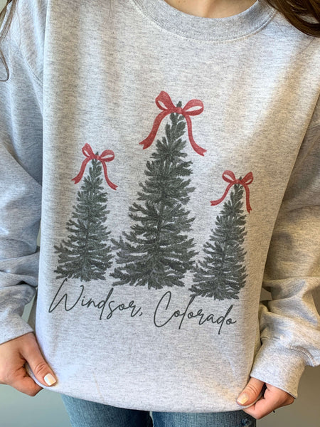 Windsor Christmas Graphic Sweatshirt- Heather Grey