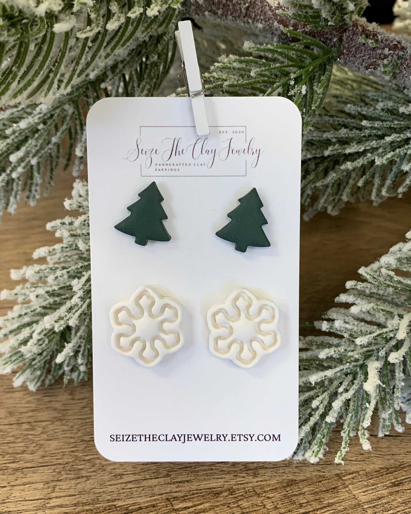 Christmas Stud Earring Set- Tree & Snowflake