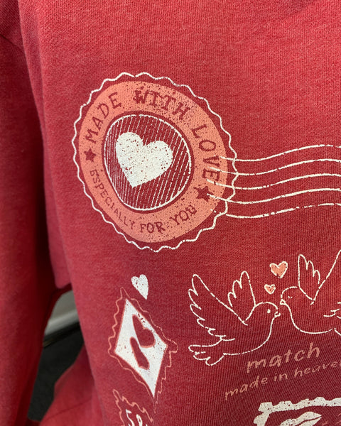 Love You Always Mineral Graphic Sweatshirt- Vintage Red