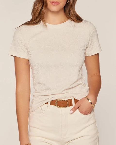Della Textured T-Shirt- Ivory