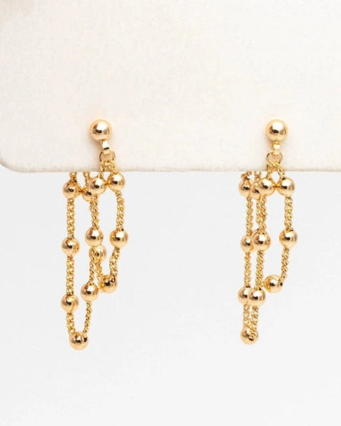 Bella Rey Jewelry Eddie Gold Chain Tassel Earrings
