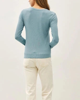 Leighton Soft Scoop Neck Top- Light Teal