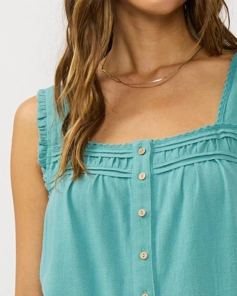 Keeley Pintuck Top- Teal