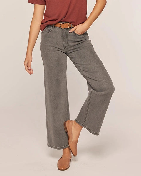 Ada Wide Leg Jeans- Washed Black