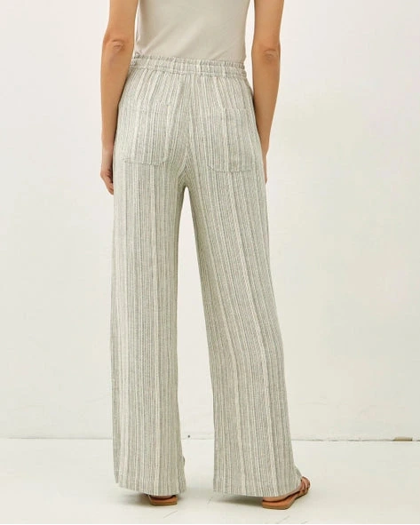 Rhett Striped Linen Pants- Spruce