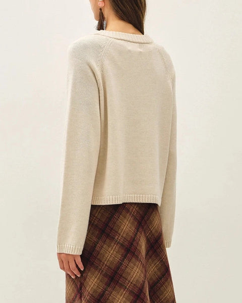 Sophie Button Front Cardigan- Oatmeal