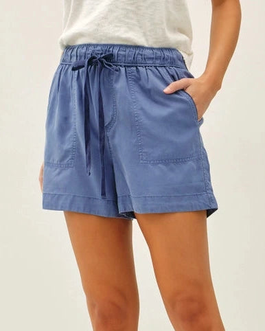 Tessa High Rise Shorts- Cadet Blue