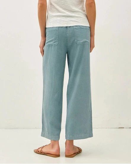 Stevie Wide Leg Crop Pants- Jade