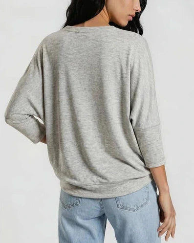 Reese Dolman Sleeve Oversized Top- Melange