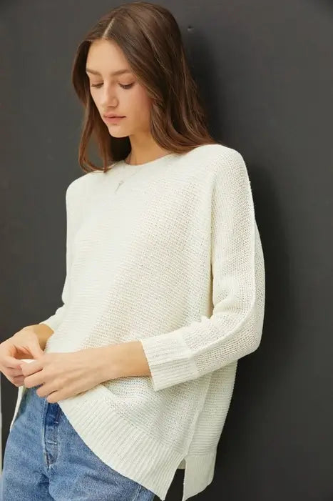 Alex Classic Pullover Sweater- Ivory