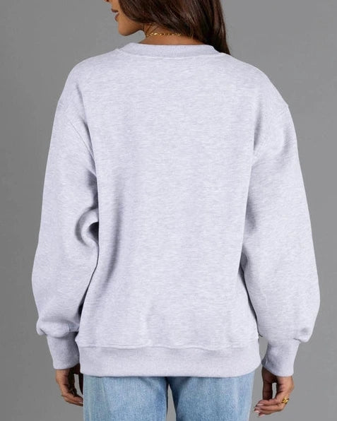 On Mountain Time Sweatshirt- Heather Gray