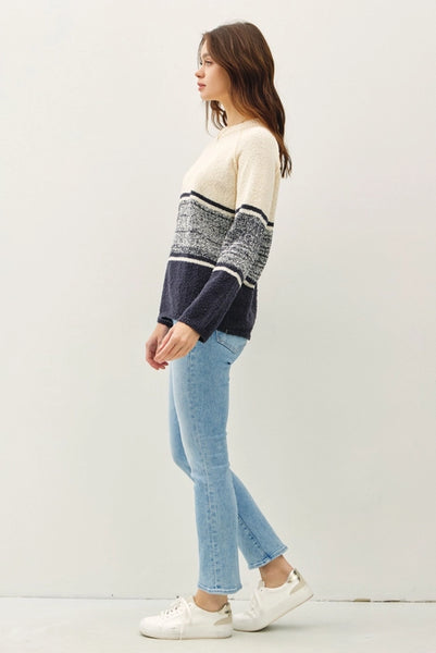 Daniella Cozy Textured Sweater- Indigo