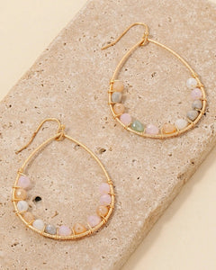 Beaded Teardrop Earrings- Multi