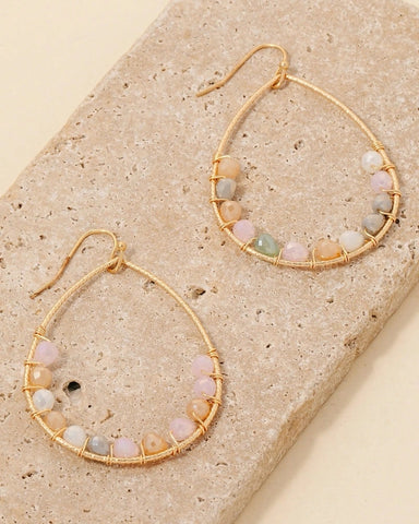 Beaded Teardrop Earrings- Multi