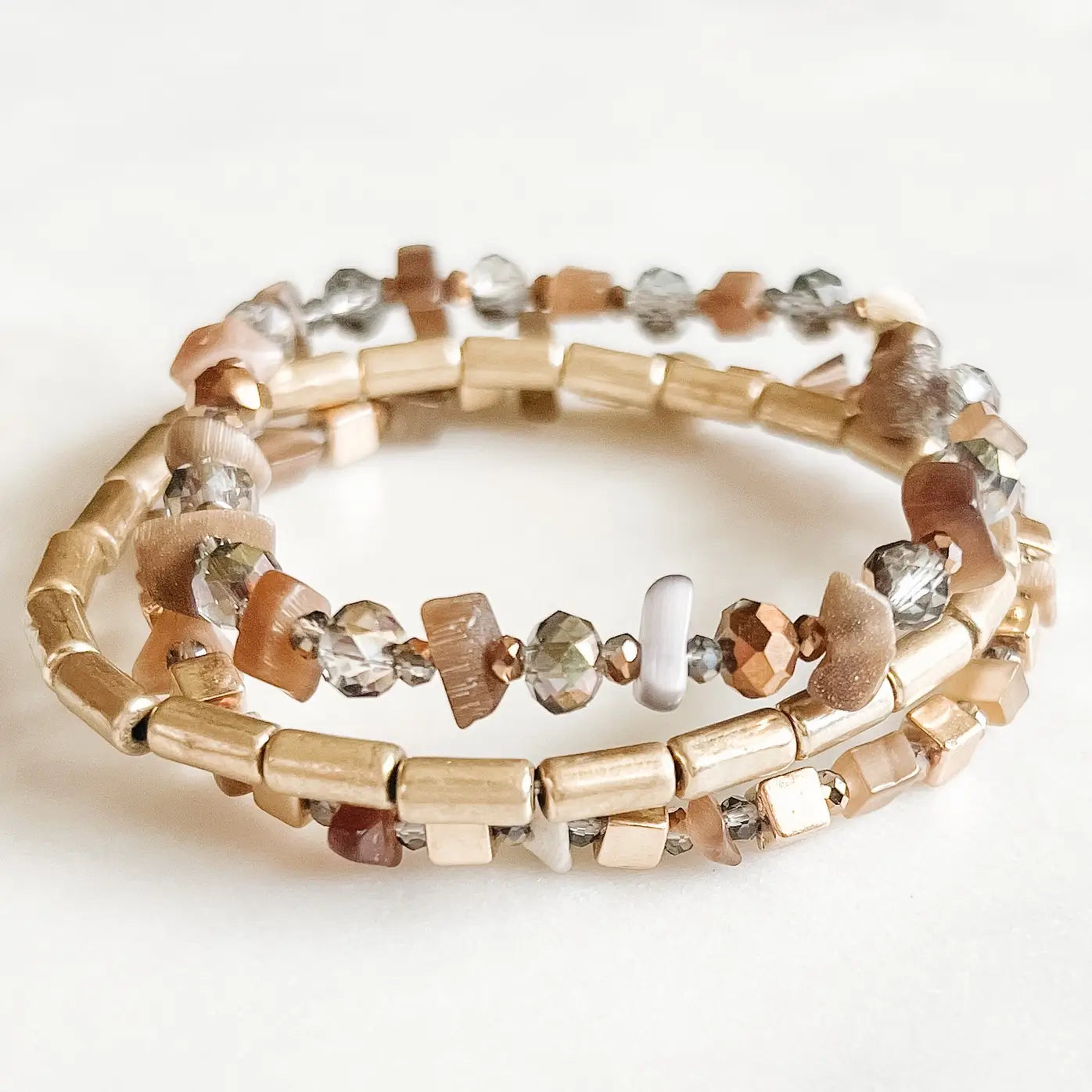 Terra Firma Multi Strand Bracelet- Brown