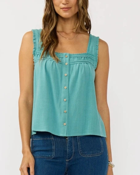 Keeley Pintuck Top- Teal