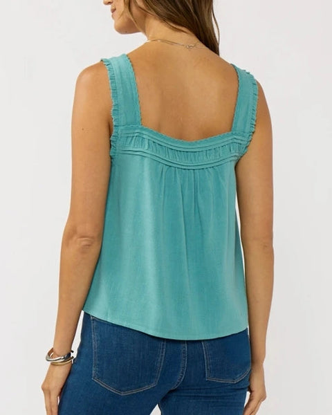 Keeley Pintuck Top- Teal