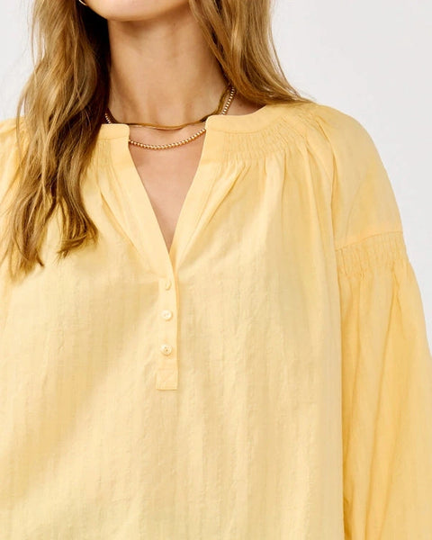 Becca Smocked Detail Top- Yellow