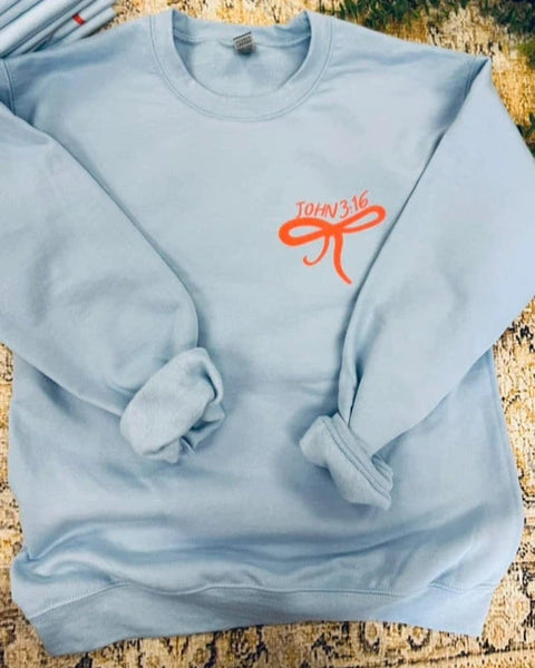 "You Are So Loved" Graphic Sweatshirt- Light Blue