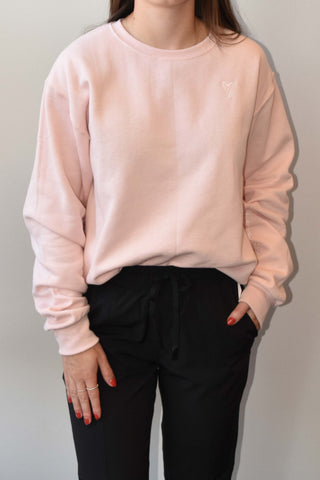 She Is Strong Crew Neck Sweatshirt- Blush Pink