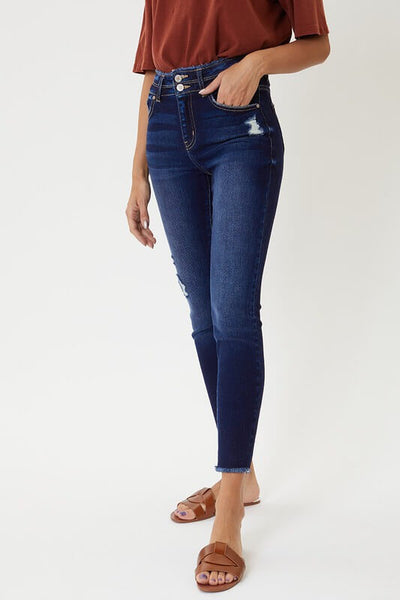 KanCan High Rise Double Button Skinny Jeans