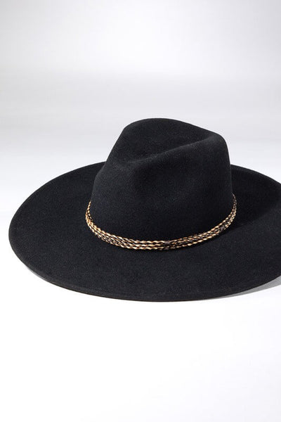 Romy Wool Panama Hat- Black
