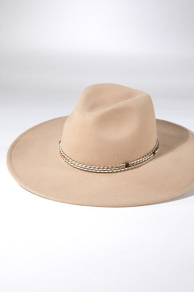 Romy Wool Panama Hat- Beige