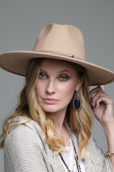 Romy Wool Panama Hat- Beige