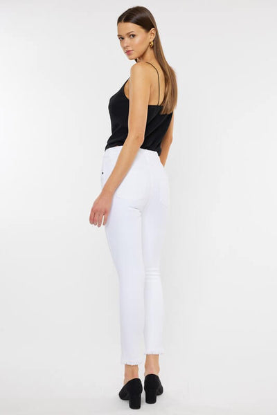 KanCan High Rise Ankle Skinny Jeans- White