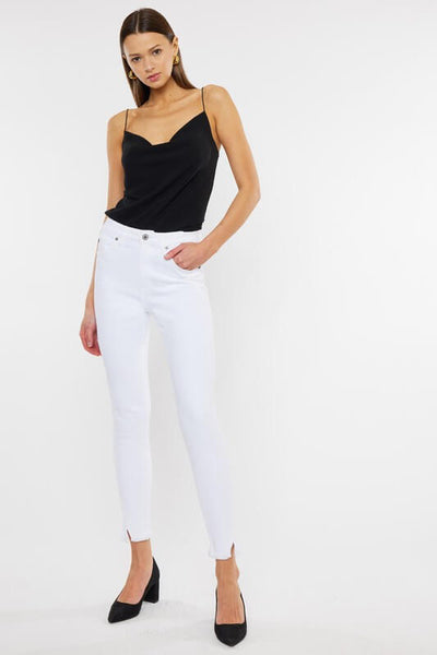 KanCan High Rise Ankle Skinny Jeans- White