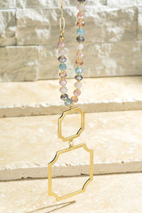 Geometric Pendant Necklace- Light Multi