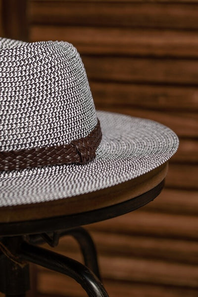 Two Tone Panama Hat- Black