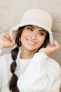 Rhett Sherpa Bucket Hat- Cream