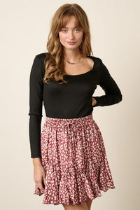 Taylor Fitted Rib Knit Top- Black