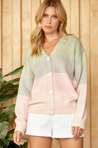 Farah Color Block Pastel Sweater- Multi