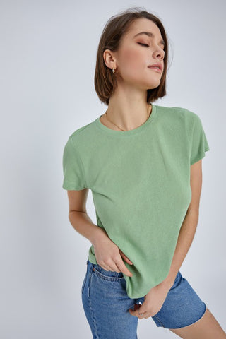 Malia Basic Short Sleeve Top- Light Green