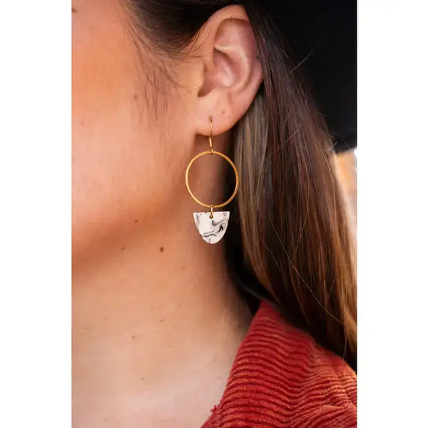 Iris Earrings- Marble